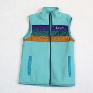 Cotopaxi Fleece Vest Mens XS Blue Green Colorblock Full Zip Outdoor Hiking